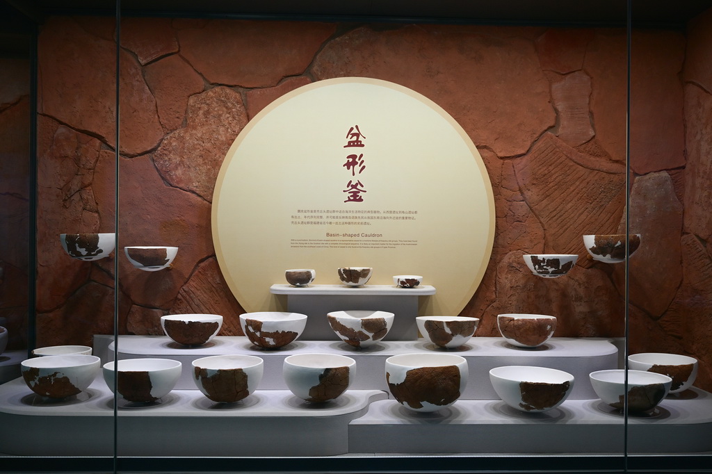 這是中國考古博物館殼丘頭分館的展品陳列（4月8日攝）。