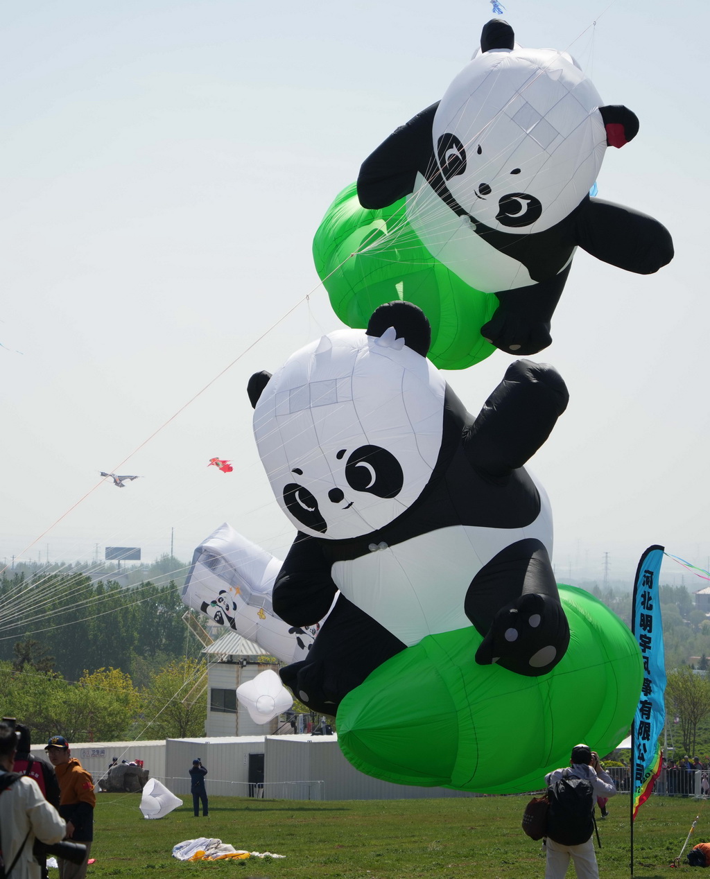 這是第42屆濰坊國際風(fēng)箏會萬人風(fēng)箏放飛活動上的風(fēng)箏（4月19日攝）。