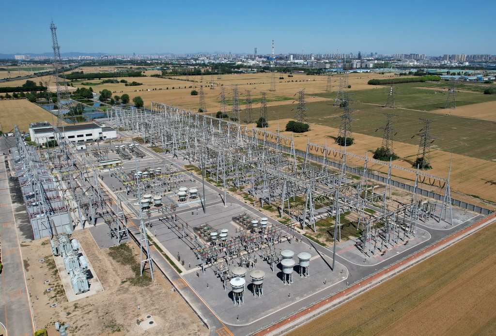 6月4日拍攝的廉州500千伏超高壓變電站（無人機照片）。